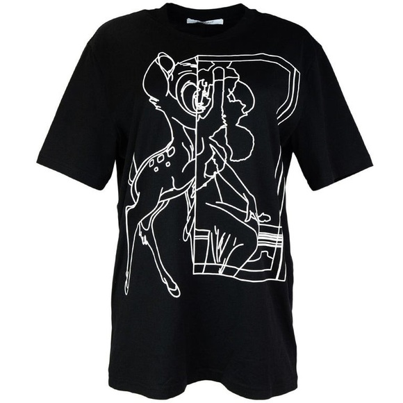 EUC Unisex Givenchy X Disney Bambi Print Oversized Graphic T-shirt In Black - Picture 1 of 12